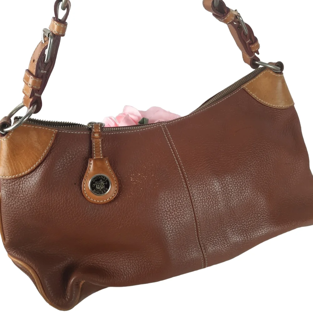 Vintage DOONEY & BOURKE Brown All Weather Leather Satchel Handbag - Picture 1 of 15
